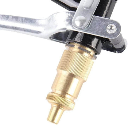 Durable Copper High-Pressure Water Gun for Car and Outdoor Cleaning - brass nozzle close-up on metal spray gun