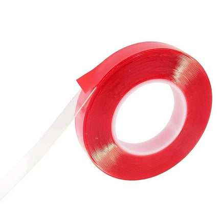 Transparent Double-Sided Adhesive Tape for Repairs, 2cm x 10m - clear roll for strong residue-free bonds on phones, labels, and automotive surfaces