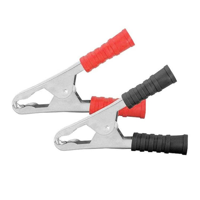 100A Car Battery Terminal Alligator Clips, For Battery Charging Pair red and black iron-plated copper clamps with insulated grips