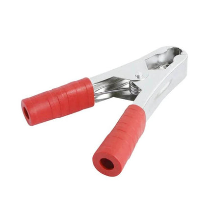 100A Car Battery Terminal Alligator Clips, For Battery Charging Pair - red insulated iron-plated copper clip for portable charger connections