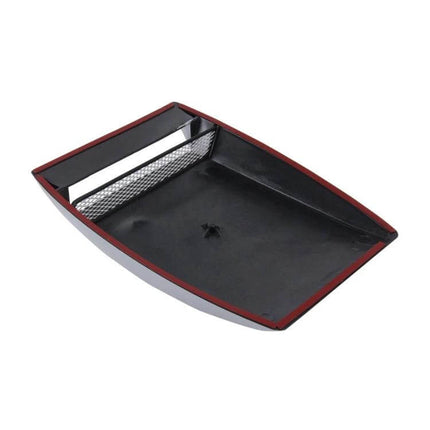 Turbo Style Air Intake Bonnet Scoop for Vehicle Decoration - black plastic hood scoop with mesh inlet and adhesive trim