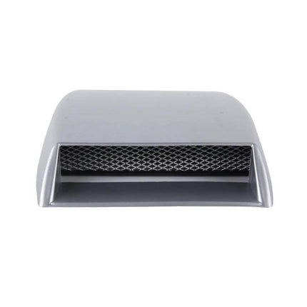Turbo Style Air Intake Bonnet Scoop for Vehicle Decoration - silver bonnet scoop with mesh grille, easy-attach aggressive air intake accessory