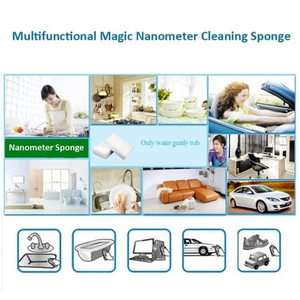 High-Density Nanometer Cleaning Sponge for Everyday Home Surfaces - multifunctional cleaning for kitchen, bathroom, car, floors using only water
