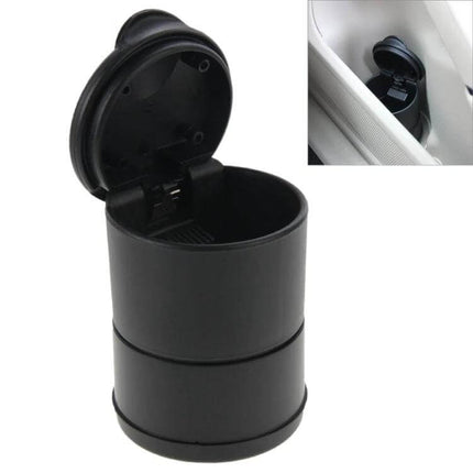Portable Car Ashtray, Compact 6.9x6.9x10 Cm For Travel - black compact travel ashtray/mini car waste bin with flip lid