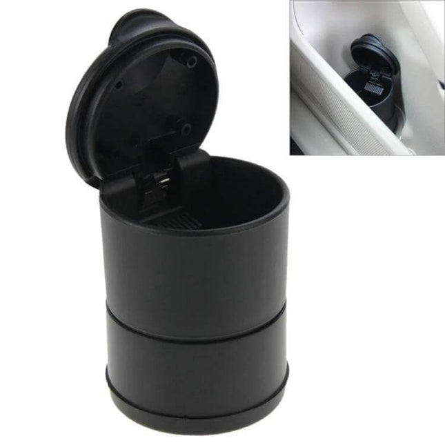 Portable Car Ashtray, Compact 6.9x6.9x10 Cm For Travel - black compact travel ashtray/mini car waste bin with flip lid