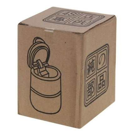 Portable Car Ashtray, Compact 6.9x6.9x10 Cm For Travel in cardboard retail box showing compact travel ashtray drawing