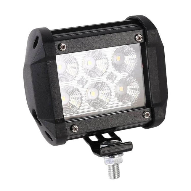 LED Floodlight IP67 Waterproof For Outdoor Night Work compact 18W 6‑LED black housing with mounting bolt for construction and driveway lighting