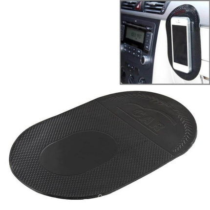 Car Anti-Slip Sticky Mat for Phones and Car Accessories on dashboard holding smartphone and sunglasses securely