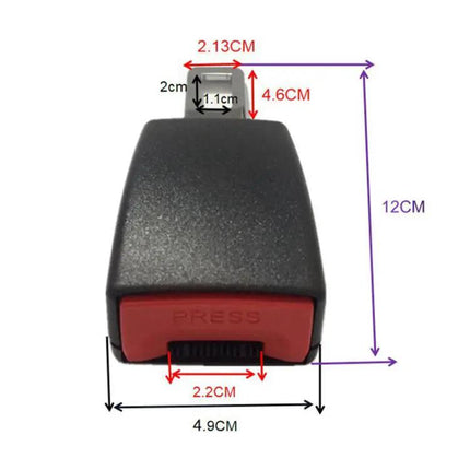 Universal Car Seat Belt Extension Buckle, 2-Pack for Safety