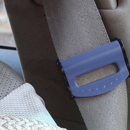 2 Pack Car Safety Seat Belt Adjuster For Comfortable Shoulder Fit clipped on grey seat belt reducing neck rubbing