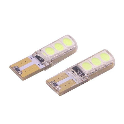 Ice Blue Vehicle LED Bulbs for Turn Signals and Brake Lights - pair of compact high-brightness T10 LEDs for turn, brake, tail and reverse lights