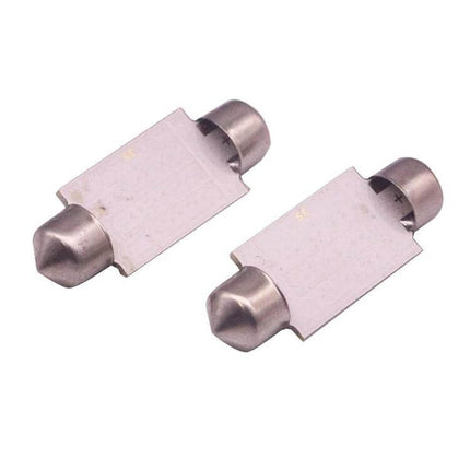 Two Pack 39mm White LED License Plate Reading Lights slim plug-and-play white LEDs for clear nighttime plate illumination