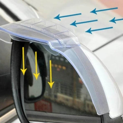 Durable Flexible Rain Shields for Car Rearview Mirrors, 2 Pack clear flexible shield mounted on mirror deflecting rain for improved visibility
