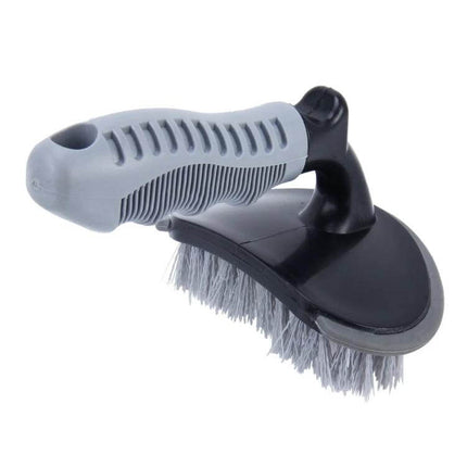 KANEED Car Wheel Brush for Cleaning Tires and Surfaces - ergonomic hand brush for removing dirt from wheels, rims and surfaces