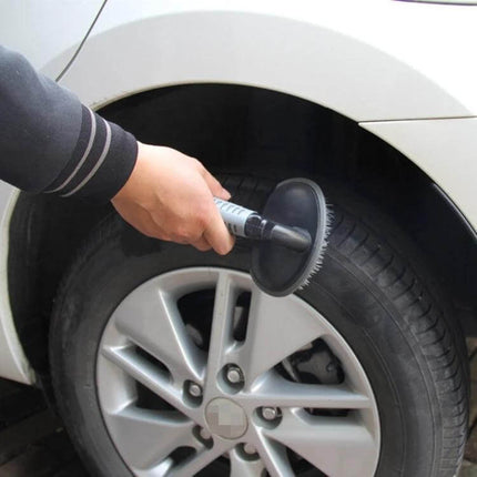KANEED Car Wheel Brush for Cleaning Tires and Surfaces - handheld brush cleaning car tire and rim to remove dirt and grime