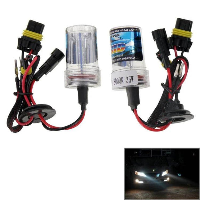 HID Xenon Headlamp Pack of 2 for Night Driving in Any Weather - dual 35W 8000K bulbs with wiring harness for improved nighttime and adverse weather visibility