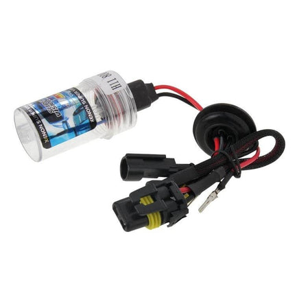 HID Xenon Headlamp Pack of 2 for Night Driving in Any Weather - close-up of one bulb and wiring harness
