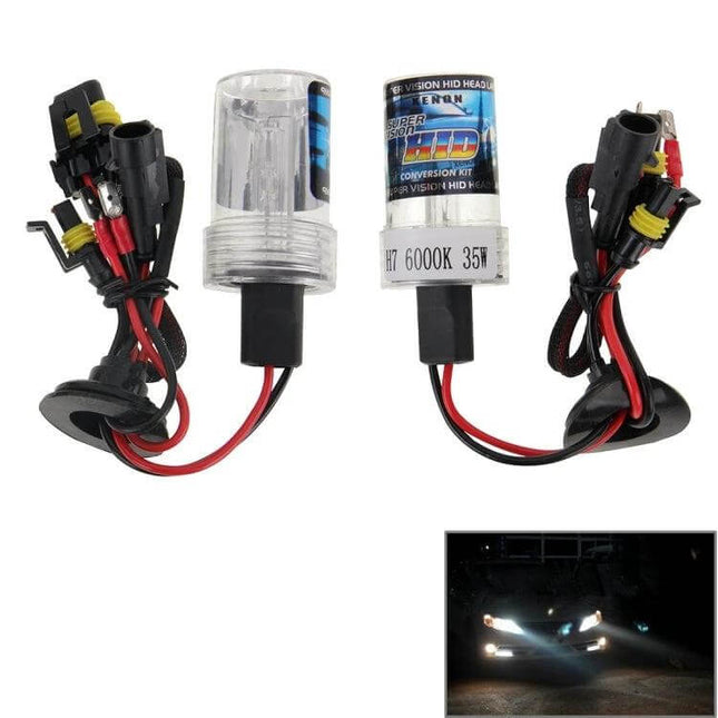 H7 HID Xenon Waterproof Headlamp For Night Driving - compact HID conversion kit with wiring harness and 6000K bulbs