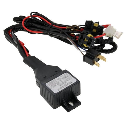 H4 HID Xenon Headlamp Waterproof for Night Driving - black wiring harness and relay kit for HID conversion, waterproof connectors