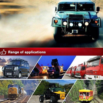 MZ Car Work Light Bar for Night Repairs and Roadside Tasks mounted on off-road vehicle showcasing various applications