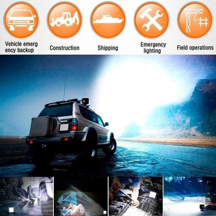 MZ Car Work Light Bar for Night Repairs and Roadside Tasks showing SUV with bright focused LED beam for emergencies and roadside tasks