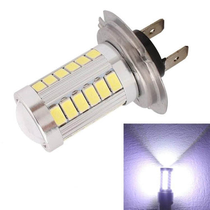 H7 LED Car Light Bulb For Brake And Turn 6500K White 12V 2-Pack - close-up of LED H7 bulb with 6500K white light output and connector