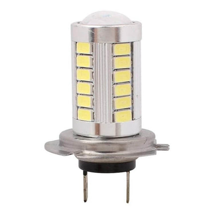 H7 LED Car Light Bulb For Brake And Turn 6500K White 12V 2-Pack - close-up of single H7 LED bulb showing multiple SMD chips and metal base