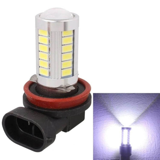 H11 LED Car Light Bulbs 6500K White For Parking, Turn Signals, Reverse Lights - compact 6500K H11 bulb showing LED panels and bright white beam