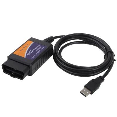 ELM327 Tool for Everyday Vehicle Maintenance Checks USB OBD-II scan tool with laptop cable for reading and clearing diagnostic trouble codes