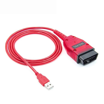 USB Cable for Everyday VW and Audi Vehicle Diagnostics - red USB to OBD2 diagnostic cable for VW Audi Skoda Seat