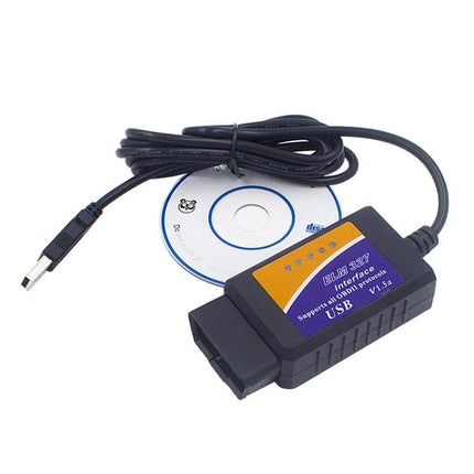 USB Scanner for Routine Vehicle Maintenance at Home - USB OBDII diagnostic cable and software CD for home car maintenance