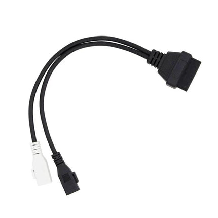 OBDII Cable for Everyday Audi Vehicle Maintenance - black dual-lead OBDII adapter cable for home diagnostic scans