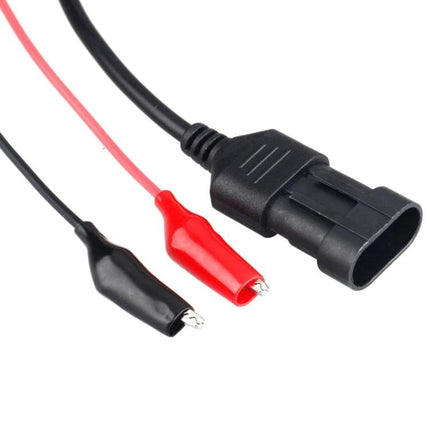 OBD Diagnostic Cable for Fiat Vehicle Maintenance Checks - 3-pin to 16-pin connector with red and black alligator clips for reading error codes