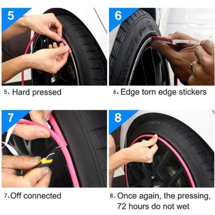 Decorative Scratchproof Strip for Car Wheel Hubs, 8 Meters Long