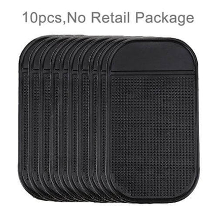 Car Anti-Slip Pad For Phone And GPS On Dash Reusable - black reusable non-slip dashboard pads, 10pcs set