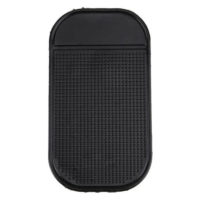 Car Anti-Slip Pad For Phone And GPS On Dash Reusable black textured dashboard mat holds phone GPS sunglasses without adhesive