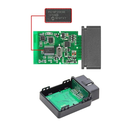 HH Diagnostic Device for Everyday Car Maintenance Checks - compact OBD-II wireless diagnostic module with PCB and PIC microcontroller