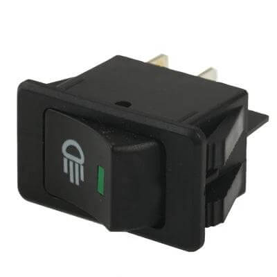 Car Fog Light Switch Replacement Universal Fit For Cars black rocker switch with fog light icon and green indicator