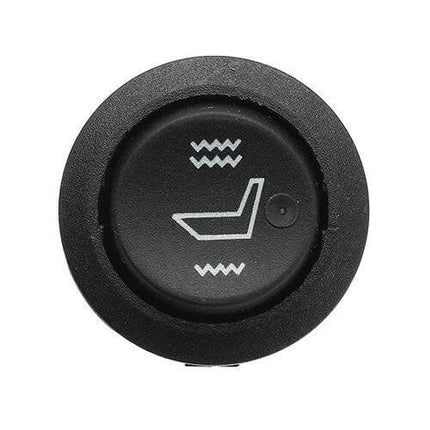Car Seat Cushion Heating Switch ON-OFF-ON For Vehicle Use - round PA66 seat heater switch with two heat settings and center OFF for driver/passenger