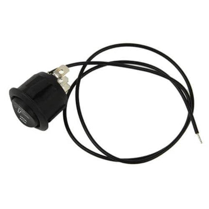 Car Seat Cushion Heating Switch ON-OFF-ON For Vehicle Use - round 12V switch with two wires, PA66 housing and three terminal connector