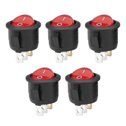 DIY Rocker Switch for Racing Sport 10 Pack Vehicle Use - 12V red illuminated round rocker switches for automotive and racing DIY auxiliary control