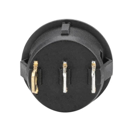 DIY Rocker Switch for Racing Sport 10 Pack Vehicle Use - rear view of 12V round rocker switch with three metal terminals for automotive DIY projects
