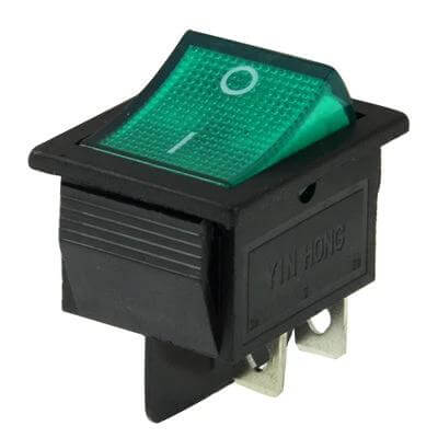 Red Light Off-On Rocker Switch for Racing Vehicles - 5-pack DC 12V compact 35x35x28mm with visible red indicator for race car accessories