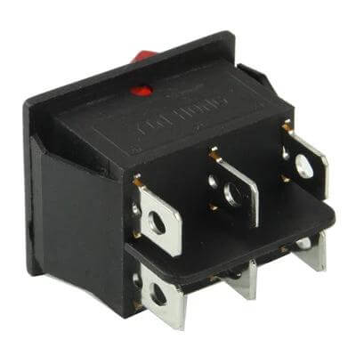 DIY Red Light Off-On Rocker Switch 12V Pack Of 5 For Racing - compact 35x35x28mm black 3-pin rocker switch with red indicator for car kart boat DIY