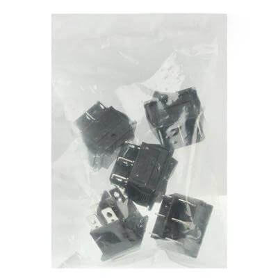 On-Off-On Rocker Switch For Racing Vehicles DIY Projects - bag of five black 12V rocker switch housings for dashboard and under-dash installations