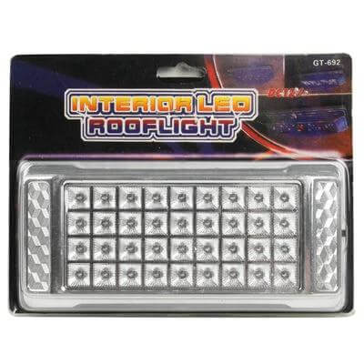 Interior Roof Light For Vehicle, 36 LED, 12V DC Power - compact low-profile cabin roof light for cars vans campers, easy replacement and installation