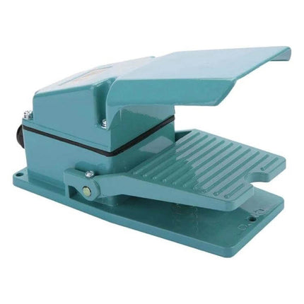 Durable Metal Foot Control Pedal Switch for Hands-Free Use — teal metal industrial foot pedal for hands-free machine control