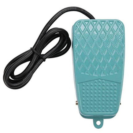 Anti-Slip Metal Foot Pedal Switch for Industrial Equipment Control - teal metal momentary foot switch with cable for machinery operation