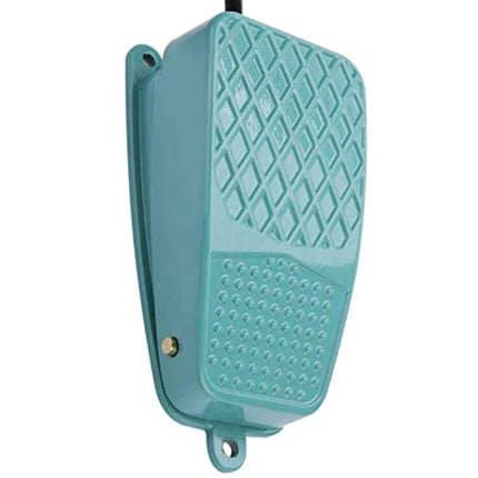 Anti-Slip Metal Foot Pedal Switch for Industrial Equipment Control - teal momentary anti-slip metal foot switch for hands-free machinery operation