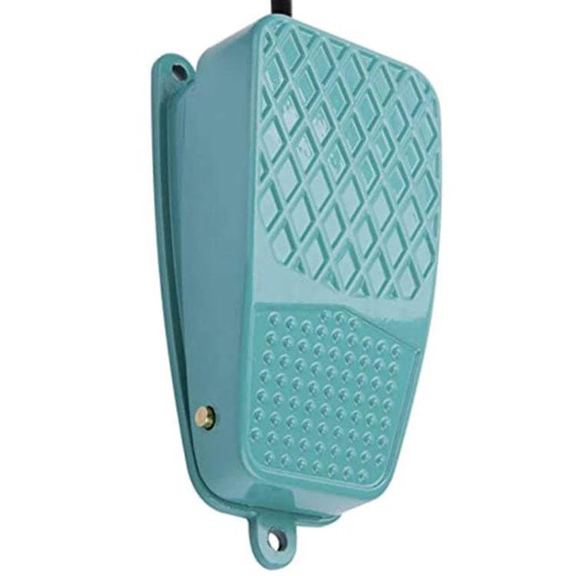 Anti-Slip Metal Foot Pedal Switch for Industrial Equipment Control - teal momentary anti-slip metal foot switch for hands-free machinery operation